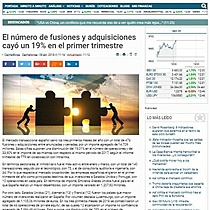 El nmero de fusiones y adquisiciones cay un 19% en el primer trimestre